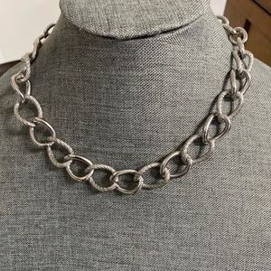 Silver Tone Statement Chain Necklace